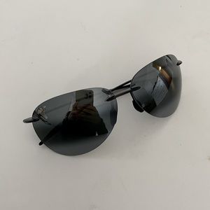 Brand New Maui Jim Sugar Beach Polarized Rimless Sunglasses in Neutral Grey